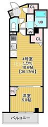 ルクセント検見川 1LDKの間取図画像