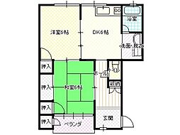 ハイツパークタウン 2DKの間取図画像