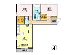 ルミナーレ 305 3階2LDKの間取り