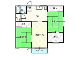 コーポサンフラワー 2DKの間取図画像