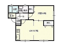 春日野エステート 1LDKの間取図画像
