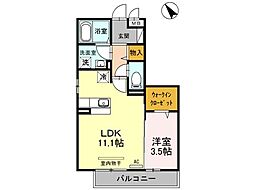 エル・スリー石橋 1LDKの間取図画像