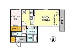 さくらガーデン 1LDKの間取図画像