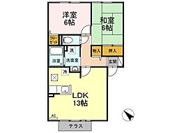 グラン・シャリオB 2LDKの間取図画像