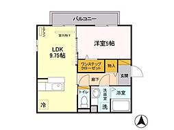 リュミエールA 1LDKの間取図画像