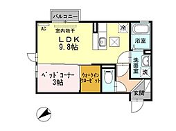 グランツK 1LDKの間取図画像