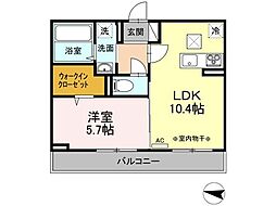 レーベン 1LDKの間取図画像