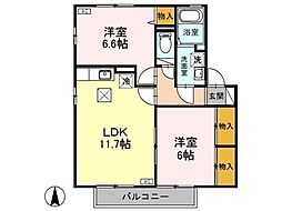 ビリーヴ 2LDKの間取図画像