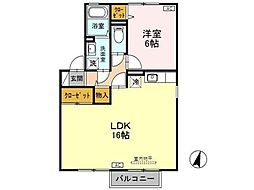 フレーズ・ヴェルジェ 1LDKの間取図画像