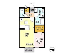 スタイリッシュリバー 1LDKの間取図画像