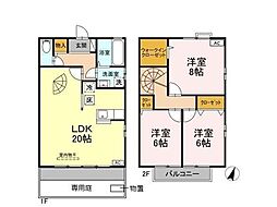 ロイヤルガーデン絆A棟 3LDKの間取図画像