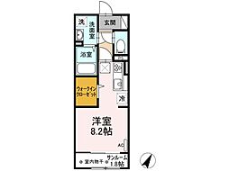 マウントナンバオータム ワンルームの間取図画像
