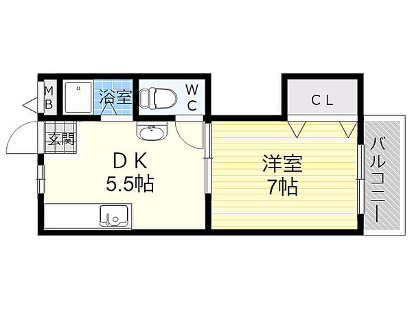 サンハイツ ｜大阪府大阪市東淀川区西淡路５丁目(賃貸マンション1DK・1階・27.00㎡)の写真 その2