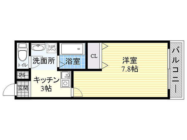 ヴェルドミール ｜大阪府大阪市淀川区木川西２丁目(賃貸アパート1K・1階・24.89㎡)の写真 その2