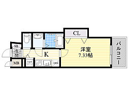 Luxe新大阪SOUTH 6階1Kの間取り