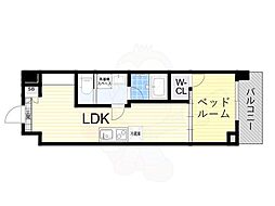 リビー東三国 1LDKの間取図画像