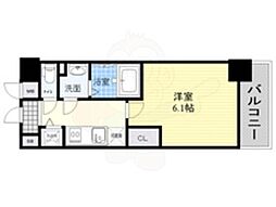 プレサンス新大阪ザ・シティ 1Kの間取図画像