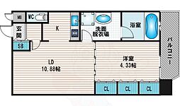 レジディア新大阪2 1LDKの間取図画像
