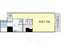 セレッソコートリバーサイドOSAKA 1Kの間取図画像