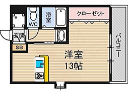 シェリール木村5 ワンルームの間取図画像