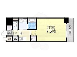 エステムヒルズ新大阪 1Kの間取図画像