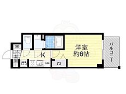 プレサンス新大阪ストリーム 1Kの間取図画像