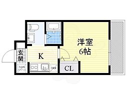 パークヒルズ新大阪will 1Kの間取図画像
