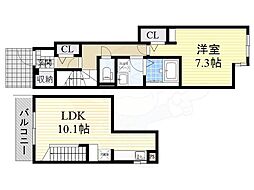 サニーテラス 1LDKの間取図画像