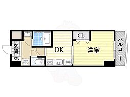 ノルデンハイム新大阪2 1DKの間取図画像