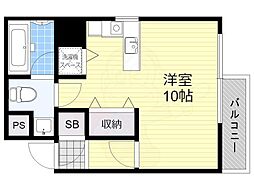 シャトレ上新庄 ワンルームの間取図画像
