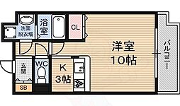 インザグレイス東三国 1Kの間取図画像