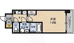 Sレジデンス新大阪ウエスト 1Kの間取図画像