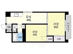 第2マンション北 2DKの間取図画像