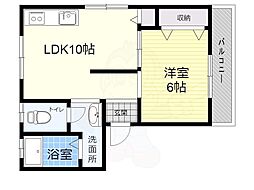 土井新大阪ビル 1DKの間取図画像