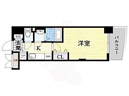 Luxe淡路2 1Kの間取図画像