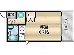 エスプライム新大阪2 ワンルームの間取図画像