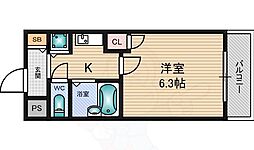 リーガル新大阪3 1Kの間取図画像