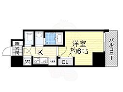 ディームス新大阪 1Kの間取図画像