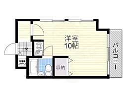 ミュゼ西淡路 ワンルームの間取図画像