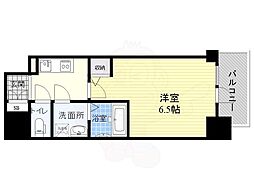 エスリード新北野グランリンク 1Kの間取図画像
