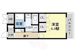 サムティ三国本町レジデンス 1Kの間取図画像