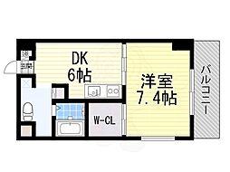 アエラス 1DKの間取図画像