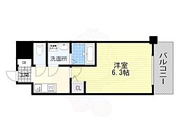 エスリード新北野グランリンク 1Kの間取図画像