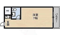 ビジネスヴィップ第2新大阪 ワンルームの間取図画像
