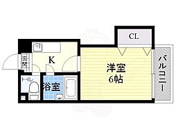 NOW新大阪 1Kの間取図画像