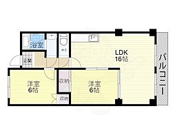 シャルル新大阪 2LDKの間取図画像