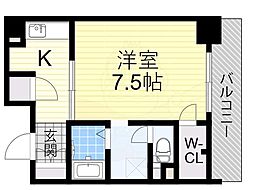 エステムヒルズ新大阪 1Kの間取図画像