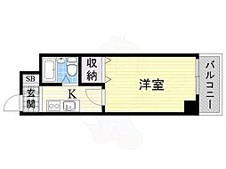 ノルデンハイム上新庄 1Kの間取図画像
