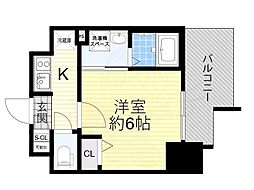 エスリードレジデンス大阪グランノース2 1Kの間取図画像