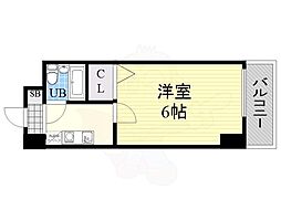 エスリード新大阪 1Kの間取図画像